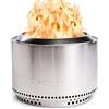 Solo Stove Braciere Senza Fumo Yukon con Supporto 2.0 | Caminetto trasportabile, Combustione della legna, Cassetto per la cenere rimovibile, Acciaio inossidabile, 68,5 x 50,5 cm, 18,3 kg, Argento