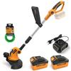 TOOLMAK Decespugliatore Elettrico a Batteria 20V, Tagliabordi Senza Fili con Batteria al Litio, Diametro di Taglio 26 cm, Motore Silenzioso, per Giardino, Prato e Bordure (2 Batterie)