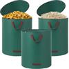 JIYANA 3x Sacchi per Rifiuti da Giardino 272L con Manici, Sacchi Giardinaggio Grandi, Raccogli Foglie da Giardino, Pieghevoli, Antistrappo e Impermeabili, Borsa per Trasporto Giardino, Sacchi Rifiuti Grandi