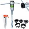 DMX PWS - Base per ombrellone, manicotto girevole, adattatore 26-55 mm, supporto per ombrellone, asta girevole, in acciaio zincato, colore: Argento