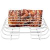 Generico Supporto per Costine BBQ,4 Fessure Grande Verticale Griglia in Acciaio Inossidabile | Supporto per Grigliare E Arrostire La Carne di Costine,per Cucina Picnic Barbecue Esterno Campeggio