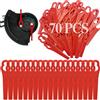 Xerteam 70 lame di ricambio per tosaerba da giardino, 83 mm, in plastica, accessori per tosaerba, accessori per tagliaerba senza fili, per Stihl PolyCut 2-2 Bosch, rosso
