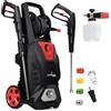 LEHMANN Colorado Idropulitrice alta pressione, 3000 W, max. 260 bar, Portata 492 l/h, Motore a Induzione, Raggio d'azione 17 m, Accessori - Lancia Schiuma, 4 Ugelli e Ugello Turbo, Nero/Rosso