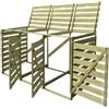 vidaXL Copribidoni 240 L 3 Bidoni Spazzatura Pattumiera da Giardino Copribidone per Rifiuti Deposito per Rifiuti da Esterni Terrazza Patio Legno Pino