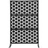 Gdetnysty Piastra in Acciaio per Protezione dalla Vista con Base a Piedi Staccabile in Metallo Divisorio con Supporto 120x40x190cm Nero in Acciaio Divisorio con Design Decorativo per Giardino, Balcone