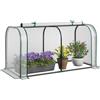 COSTWAY Mini Serra 118 x 55 x 60 cm, Serra con Copertura Impermeabile e Protettiva dal Sole in PE, Struttura Metallica Resistente alla Ruggine e Porta con Cerniera Arrotolabile (Bianco)