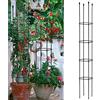 AK-XING Supporto Per Piante Da Giardino Con Anelli Di Ferro, In Plastica E Acciaio, Verde, Rotondo
