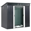 GARDEBRUK® Casetta da Giardino in Metallo 2m² con Fondazione 200x125x180cm 2 Finestre Capanno per Attrezzi 4m³ Esterno