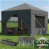Devoko Gazebo Pieghevole con Finestra a Rete Aerata, Gazebo 3x3 Impermeabile Stabile Invernale, Gazebo Pop Up con Pareti Laterali, Protezione UV 50+, Tenda da Festa per Giardini, Campeggio (Grigio)