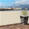 BAKAJI Telo Copertura Frangivista Frangivento per Ringhiera Protezione Balcone Dimensione 600 x 90 cm in Tessuto PVC Aggancio ad Occhielli Corda 24mt Inclusa (Beige)