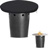 Fenghome Copertura per piastra di fuoco, impermeabile 600D, per un bidone con piastra per barbecue Ø 80/100 cm, antivento, piastra per fuoco, colore nero (80 x 10 cm)