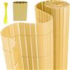Joparri Canniccio in PVC, Tappetino 160 x 700 cm, bambù con Fascette per Cavi, Rivestimento per Balcone, 4 Pesi, Recinzione da Giardino, Protezione dal Vento, Resistente