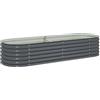 vidaXL Letto Rialzato da Giardino 240x80x44cm Acciaio Zincato Grigio Fioriera