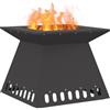 vidaXL Focolare Nero 48 x 48 x 40 cm Acciaio, Giardino e Terrazza, Stufa Moderna a Legna, Design Elegante, Soluzioni Riscaldamento Ecologiche