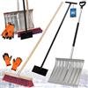 KOTARBAU® Set pala da neve con lama in alluminio 38 x 50 cm, scopa da strada con manico 150 cm, raschietto per ghiaccio 119 cm + guanti, pala da neve, manico per rimozione della neve