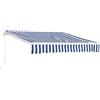[en.casa] Tenda da Sole a Muro con Bracci Estensibili e Manovella 250 x 200 cm (LxP) Tettuccio Parasole con Protezione Raggi UV per Balconi Terrazze Vetrine - Blu/Bianco