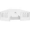 Festnight Gazebo da Giardino, Gazebo Esterno Resistente, Gazebo Robusto, Gazebo Professionale con Pareti 4x6 m Bianco 90 g/m²