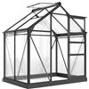 Outsunny Serra da Giardino in Policarbonato con Telaio in Lega di Alluminio 2.51㎡, Serra per Orto con Grondaie, Finestra a Tetto per Ventilazione, Porta Scorrevole, per Piante, 190x132x201cm, Grigio