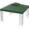 HOMASIS Telo Gazebo 3x3m, Copertura Impermeabile in Poliestere, Tetto Doppio di Ricambio Con Fori di Drenaggio e Chiusure, per Feste, Matrimoni (Verde)