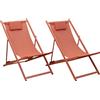 Happy Garden Set di 2 sedie a Sdraio Cyprus in textilene e Struttura in Alluminio Color Terracotta - Sedie a Sdraio con Cuscino poggiatesta - Ideale per Giardino, terrazza e Patio