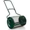RELAX4LIFE Spandiconcime da 75L, Larghezza 60 cm, Ø Rullo: 41 cm, Spanditore da Giardino/Prato con Cestello in Rete Metallica e Manico, per Compost, Torba, Semi e Terriccio (41 x 60 cm,Verde)