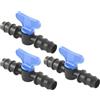 acquaverde Mini Valvola a Cilindro, Rubinetto Portagomma per Impianti, Sistemi e Tubi di irrigazione a Goccia, Nero Made in Italy - Orto Facile (3, 20 x 20 mm)