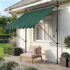 pro.tec Tenda da Sole a Muro con Pali di Supporto Telescopici Installazione Senza Fori Tettuccio Parasole a Manovella e Bracci Tela 150 x 120 cm (LxP) Verde Scuro