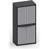 Bonussi Armadio Modulare da Esterno 89,7x53,7x180 cm 2 Ante 3 Ripiani in Polipropilene Jumbo Cab Grigio e Nero