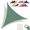 CANYUE Qualità Tessuto Oxford - Tenda A Vela Triangolare - Vela Ombreggiante Parasole Traspirante E Protezione Solare Raggi UV Per Esterno Giardino Terrazza (4.5X4.5X4.5 m,Verde scuro)