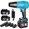 DYUNCZ Soffiatore a Batteria, 35.000 Giri/min, Soffiatore Foglie con 4 Ugelli Estesi, Design Leggero e Portatile, Soffiatore ad Aria Compressa con 2 Batterie e Caricabatterie