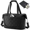 Lekespring Borsone da Viaggio per Donna Uomo, Borsa Palestra con Tasca Scarpe e Borsa Bagnata in PVC, Borsoni Bagaglio a Mano, Borse Tracolla Leggero per Cabina Ospedale Weekend Sportiva, Nero