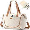Lekespring Borsone da Viaggio per Donna Uomo, Borsa Palestra con Tasca Scarpe e Borsa Bagnata in PVC, Borsoni Bagaglio a Mano, Borse Tracolla Leggero per Cabina Ospedale Weekend Sportiva, Beige