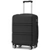 KONO Valigia Piccola Valigie Trolley Rigide Bagaglio a Mano da Viaggio Valigia da Stiva con Serratura TSA e Robuste 4 Ruote Girevoli（Nero, 20