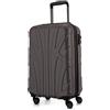 SUITLINE - Valigia espandibile per cabina, bagaglio a mano rigido con scomparto per laptop, 100% ABS, 55 cm, 38 litri, Titanio o