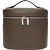 Generic Borsa da viaggio portatile in pelle, borsa cosmetica rimovibile con scomparto for il lavaggio separato, unisex(Khaki)