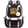 Huacaiyu Anime Haikyuu Zaino per Laptop Stampato Zainetto Zaino Unisex Karasuno Cosplay per Hinata Shoyo Multifunzione Bookbag Zaino Daypack Nero 10 11