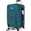 Kesser® Valigia da viaggio rigida con bilancia per bagagli + etichetta per bagagli, trolley con serratura a combinazione, 4 ruote, ABS rigido, manico telescopico, 84L