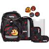 ergobag pack set Zaino scolastico ergonomico e flessibile, 6 pezzi, per la prima elementare TaekBeardo - Grigio