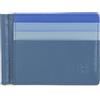 DUDU Portafoglio Uomo con Fermasoldi in Pelle Porta Carte di Credito Clip Banconote Sottile Porta Tessere Denim blue