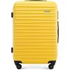 WITTCHEN Valigia Media Trolley Valigia Rigida in ABS Valigia Bagaglio Valigie con 4 Ruote Serratura a combinazione Maniglia telescopica Groove Line giallo Ryanair/ITA Airways/easyJet