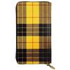 hhxvcv Portafoglio in pelle con stampa scozzese bianca e nera - Elegante pochette lunga bifold porta carte con tasca portamonete, portafoglio leggero, Plaid Nero Grigio Giallo, Taglia unica