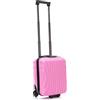 R.Leone Valigia 40x30x20cm Trolley Bagaglio a Mano Wizzair Vueling 2 Ruota in ABS 20374FR (Rosa Pastello, 40X30X20cm 2Ruota)