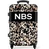 NoBoringSuitcases.com Valigia Personalizzabile Grande Serratura TSA, Trolley 20 kg 67cm - 72L (Stampa Leopardo - Nero)