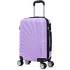 R.Leone Valigia da 1 pezzo Fino a Set 4 Trolley Rigido grande, medio, bagaglio a mano adatto Ryanair 55x40x20cm e beauty case 8 ruote in ABS 2092 (Lilla, M Media)