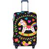 Zelinge Copertura elastica lavabile per valigia, resistente ai graffi, Fiori Uccelli Cavallo Scu, for 25-28 Inch Luggages L