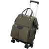 BOJHGO Trolley da viaggio Borse donna Borsa con ruote Zaino Oxford di grande capacità(Green,L)