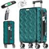 KESSER Valigia da viaggio - Bagaglio a mano - Rigida - In ABS - Con serratura a combinazione, bilancia per bagagli e portafoglio da viaggio con rotelle a 360° - Valigia con rotelle per affari e viaggi