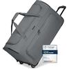 REDOLZ borsone da viaggio con ruote L 71 cm | trolley morbido 83 L leggero per uomo e donna | Duffle Essentials