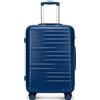 British Traveller Valigia con Ruote 74,5cm Trolley Rigida Trolley Grande con TSA Lucchetto, Blu