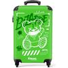 NoBoringSuitcases.com Trolley Bagaglio 55x40x20 cm, Valigia 10 kg (Orsetto Verde)